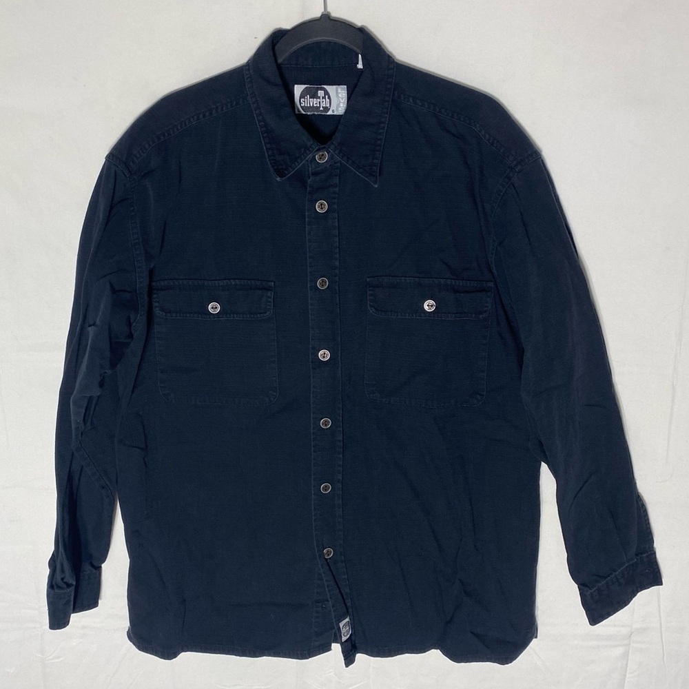 Vintage Levi’s SilverTab Black Rip Stop Long Sleeve Casual Button Up Shirt L